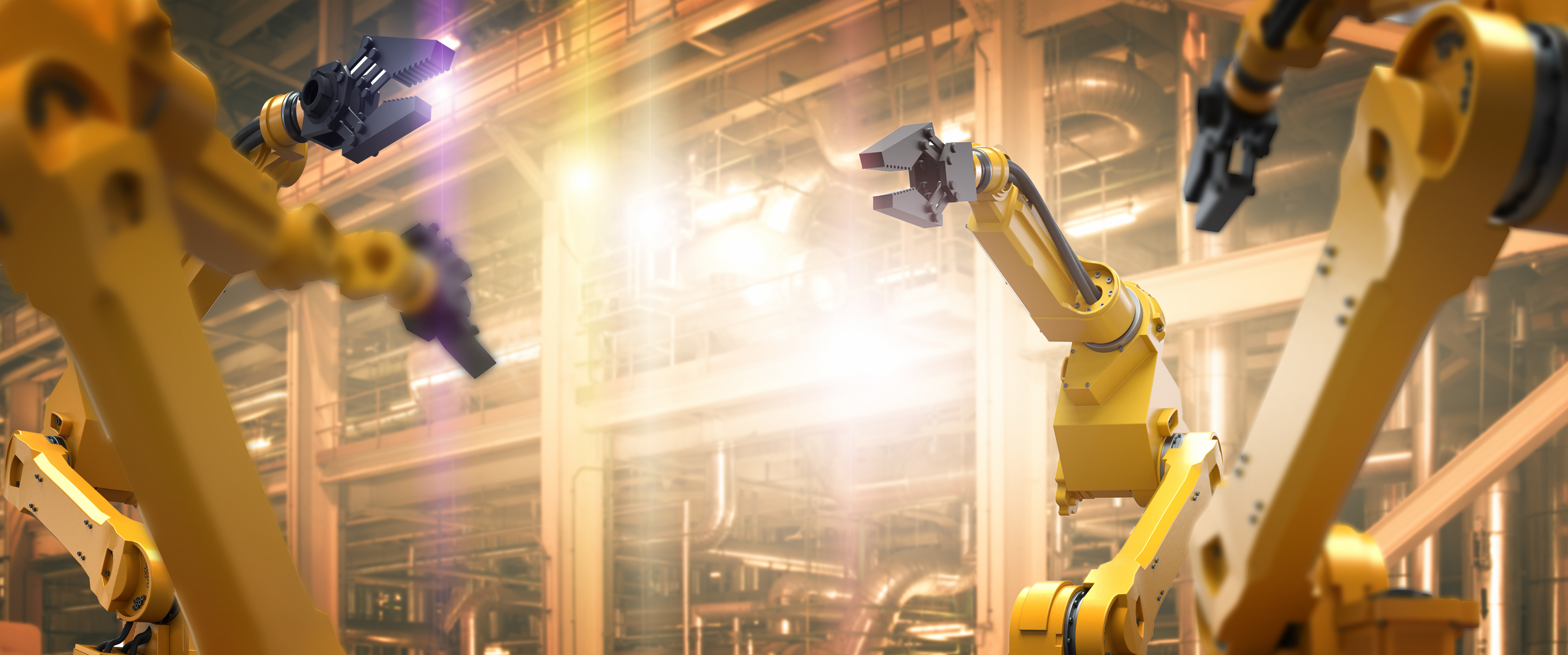 heavy automation robot arm machine in smart factory industrial,Industry 4.0 concept image.